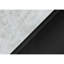 Élégante table de bout avec un spacieux plateau rectangulaire en stratifié gris et des pieds en métal avec cadre noir