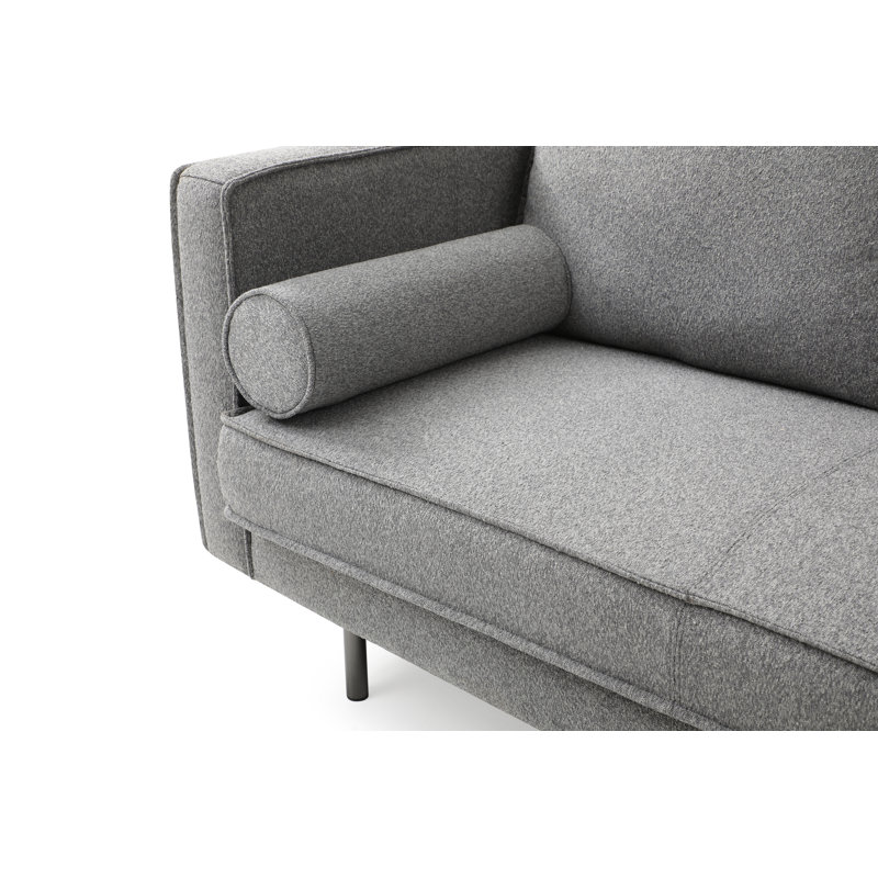 Alicea Upholstered 89'' Sofa, Gray/Black