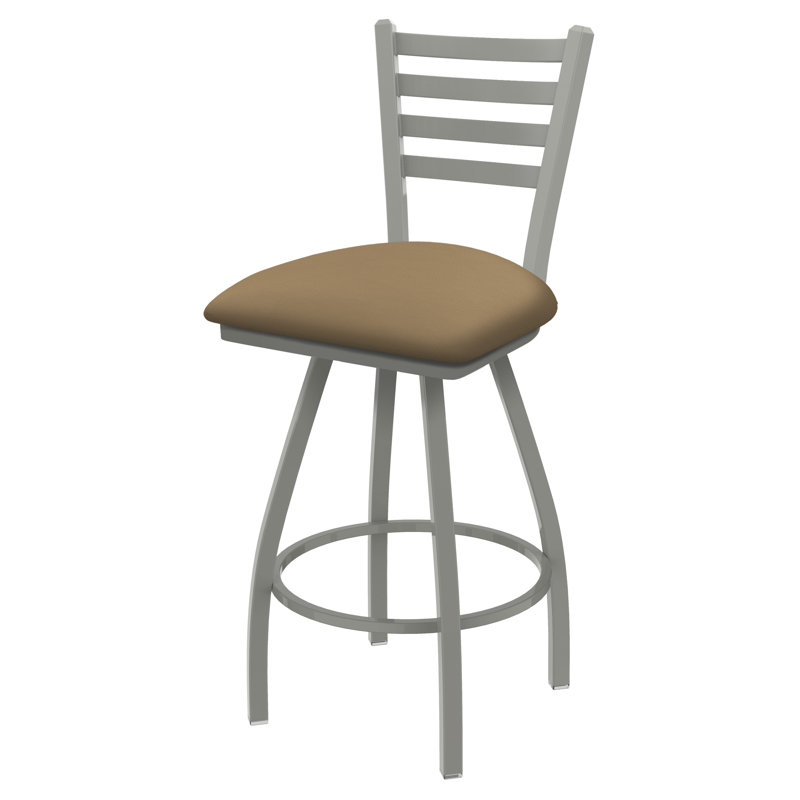Tabouret de bar pivotant de 36" Evers, Nickel anodisé, Vinyle - sable Canter, Extra Tall (36” Seat Height)
