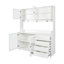 Armoire de cuisine de 63 po de large, armoire de rangement autoportante avec 4 portes, 4 tiroirs et tablette à micro-ondes, blanc, buffet-1822753392