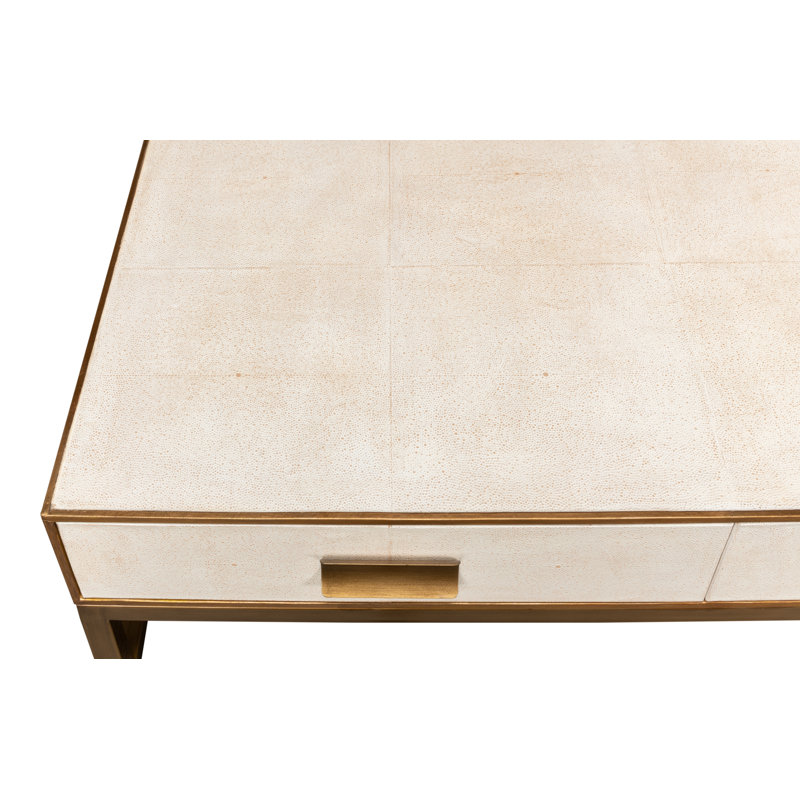 Shagreen Coffee Table, White