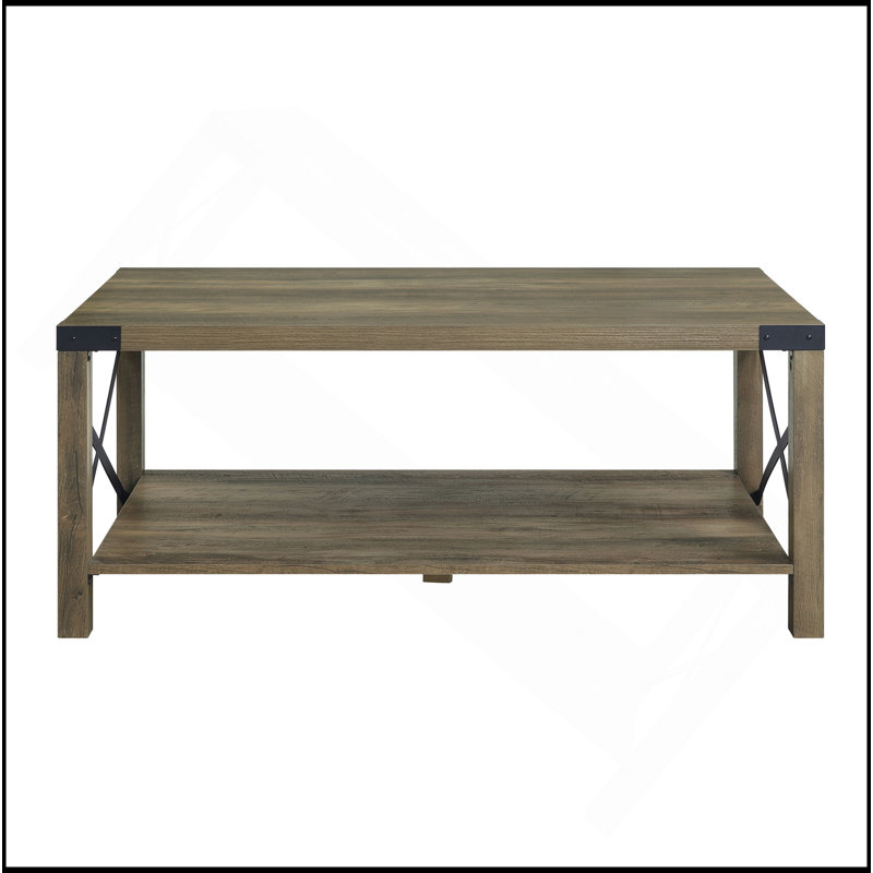 Rustic Oak Finish Coffee Table