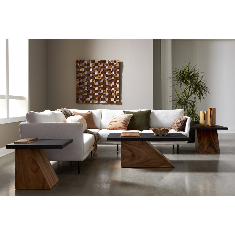 Slant Side Table, Natural/Black