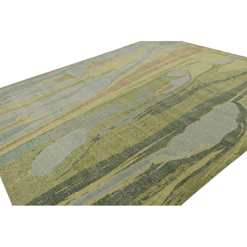 Distressed Homage Hand Knotted Wool Animal Print Area Rug, Rectangle 15' x 24'