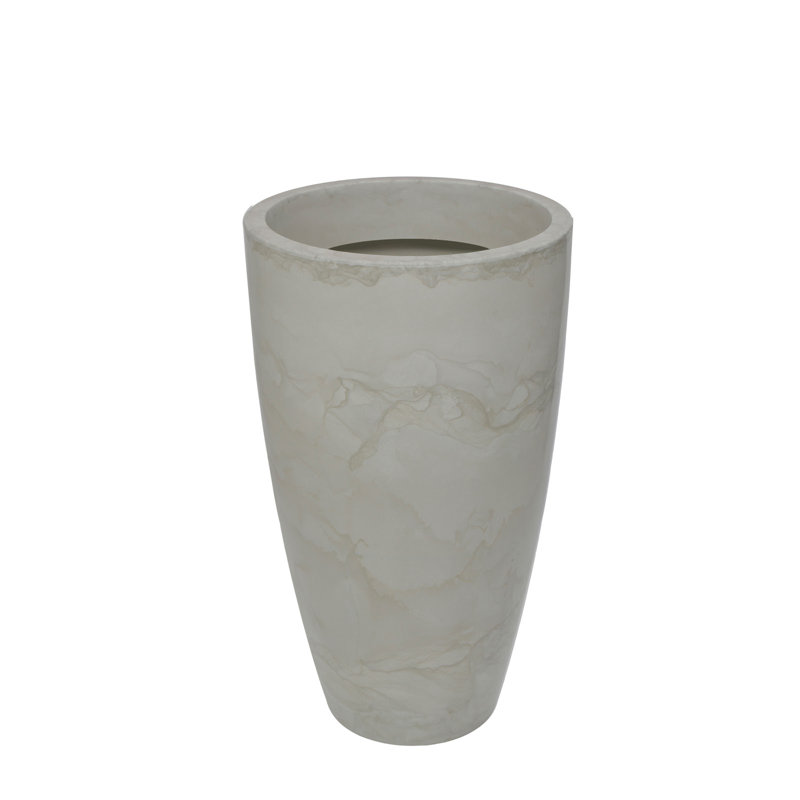 ECOBO Eco-Friendly Round Pot Planter, VicenzaIndoor/Outdoor use,Four Season Use, Off White, 35.4" H x 20.5" W x 20.5" D