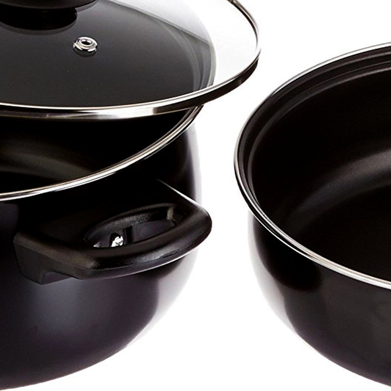 Chef Du Jour 7-Piece Non-Stick Cookware Set, Black