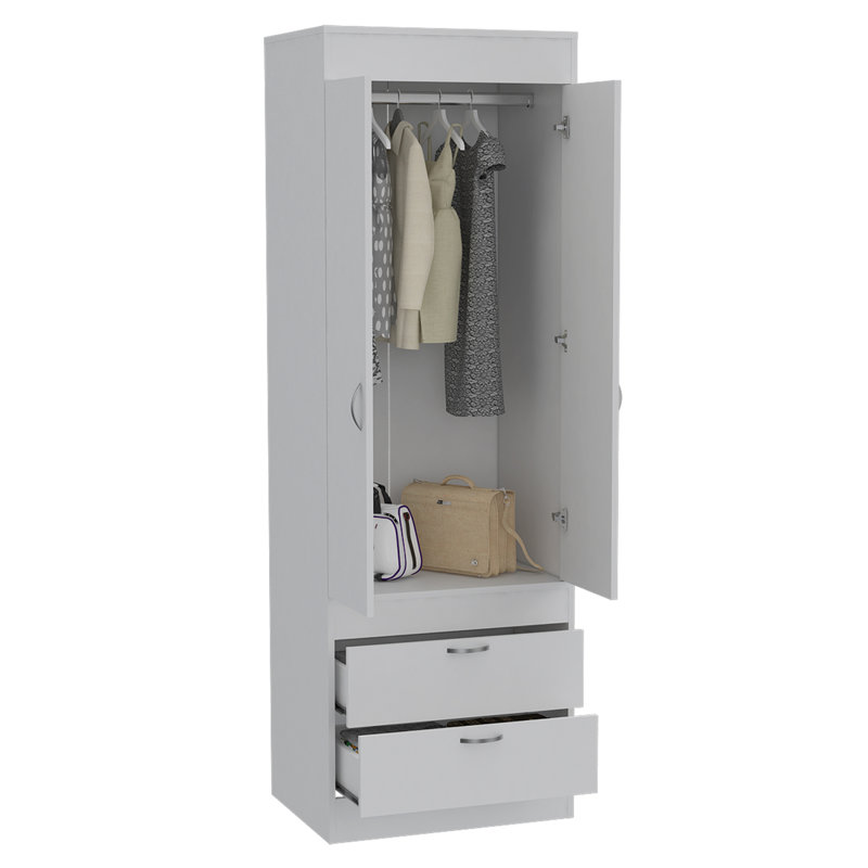 Armoire Alabama, une grande armoire, deux tiroirs