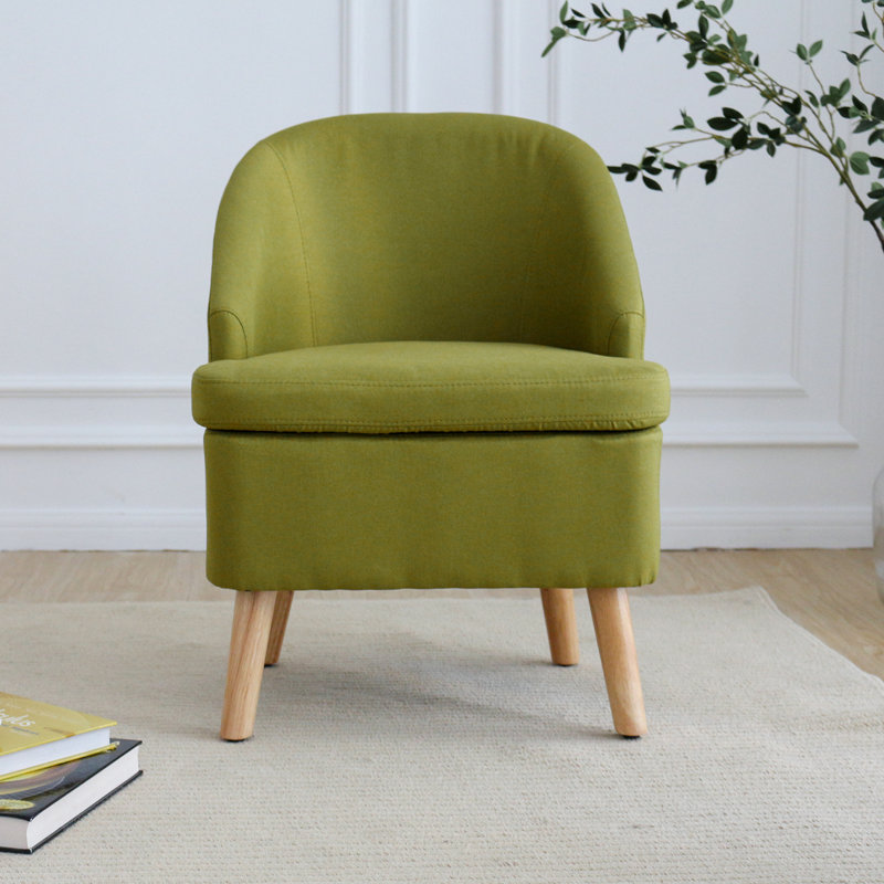 Fauteuil demi-tonneau de 22 po Emra, Mélange de lin vert