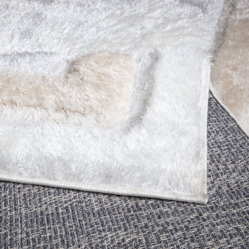 Bandla Solid Colour Shag Area Rug, Rectangle 60 x 110cm
