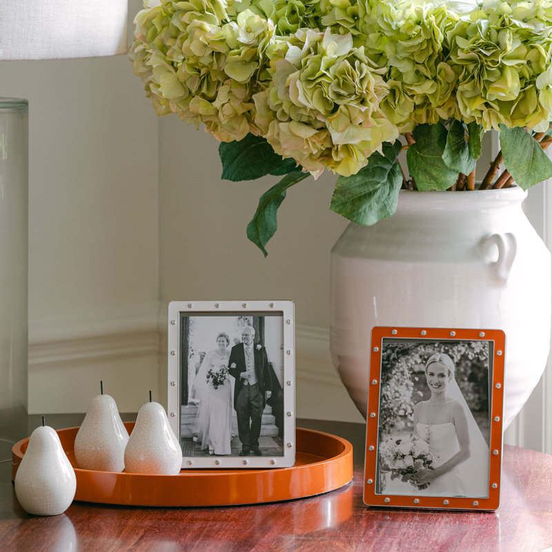 Enamel / Lacquer Tray, 16" H x 16" W x 2" D, Orange
