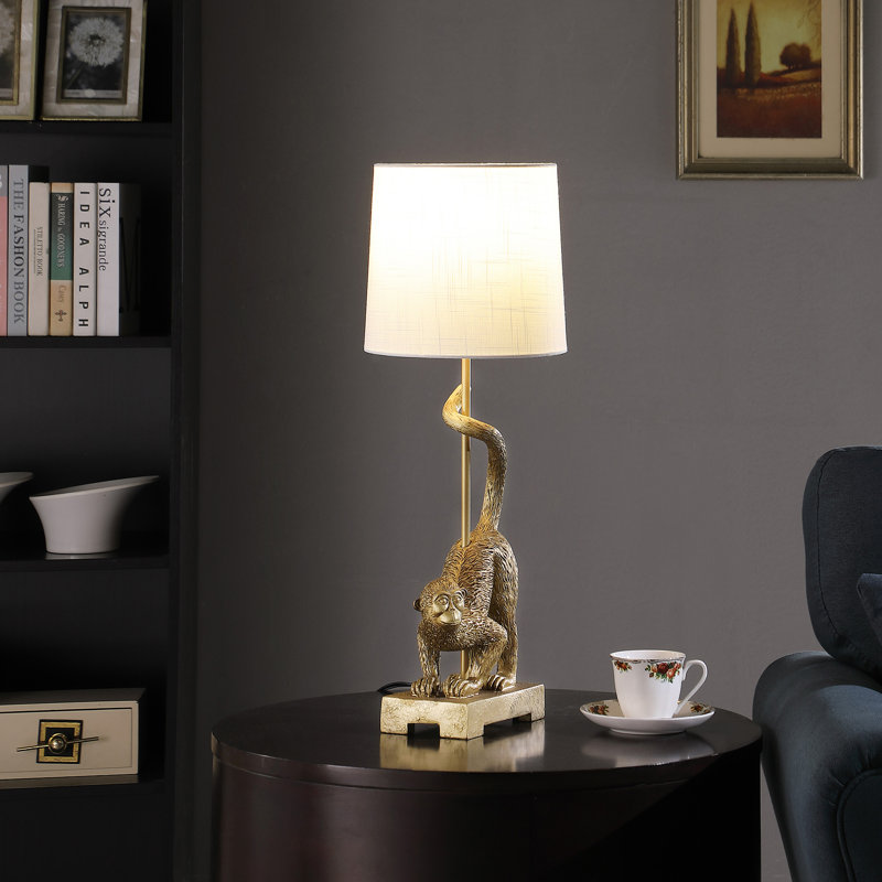 Lampe de table en polyrésine 24 po, Doré, White