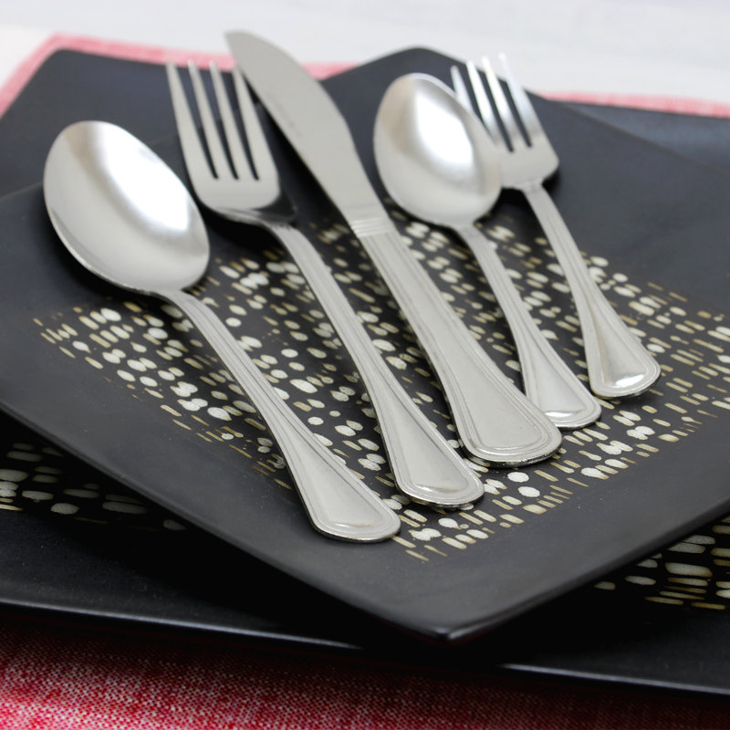 Symple Stuff Stainless Steel Flatware Set for 12 with Wire Caddy