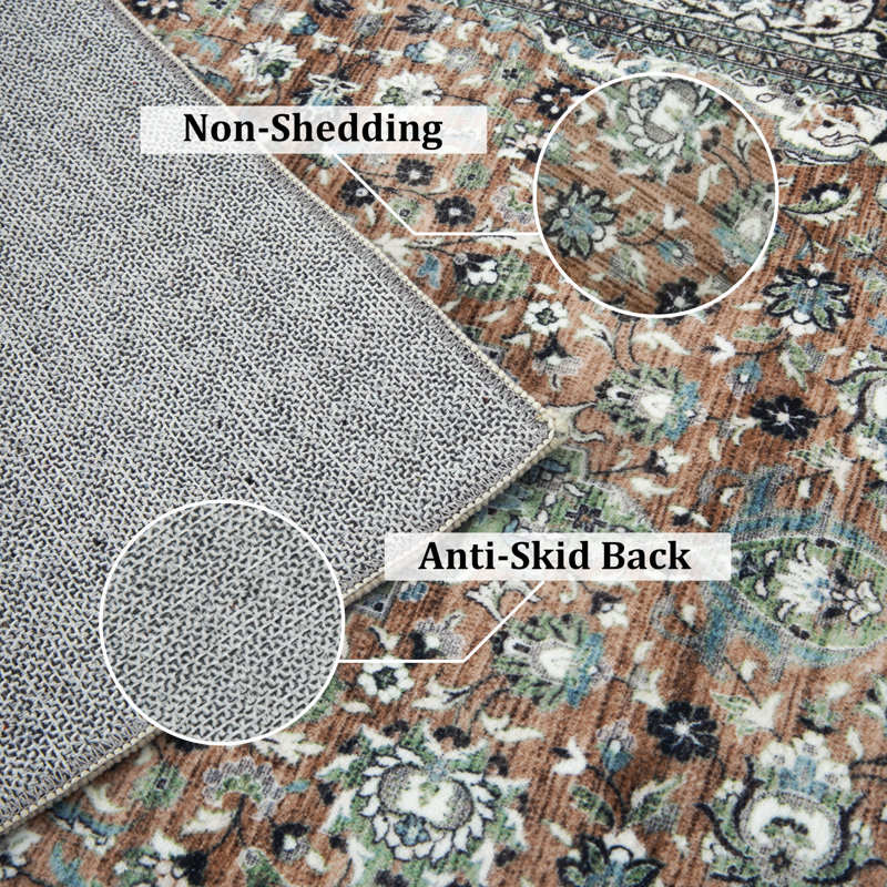 Tapis Runa avec envers antidérapant, Rectangle 5 pi x 7 pi