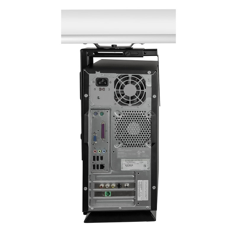 Black Adjustable Wall or Under Desk CPU Mount