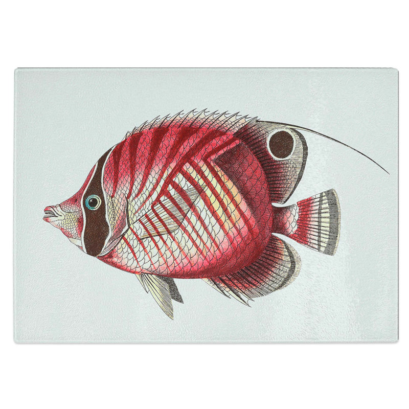 Tempered Glass Butterflyfish Chopping Board, 39 cm W x 28.5 cm L