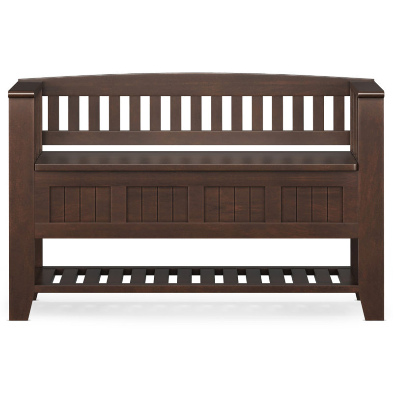 Entryway Storage Bench With Shelf