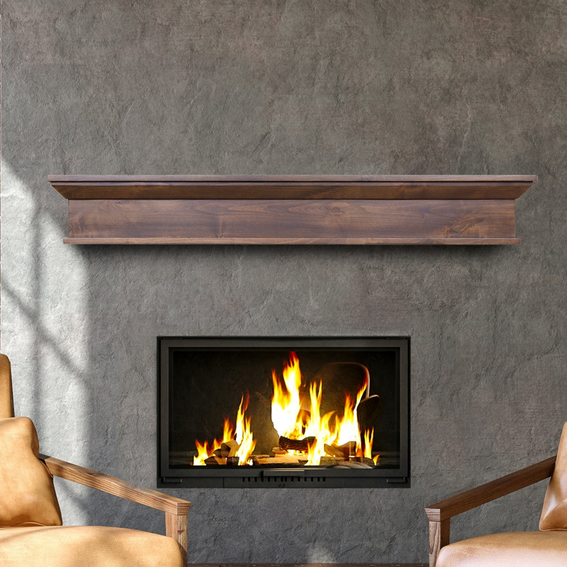 Manteau de cheminée Hiromichi, 60", Bois brun