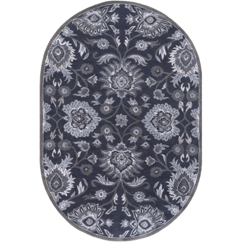 Arnedra Hand Tufted Wool Oriental Indoor Rug, Oval 6' x 9'