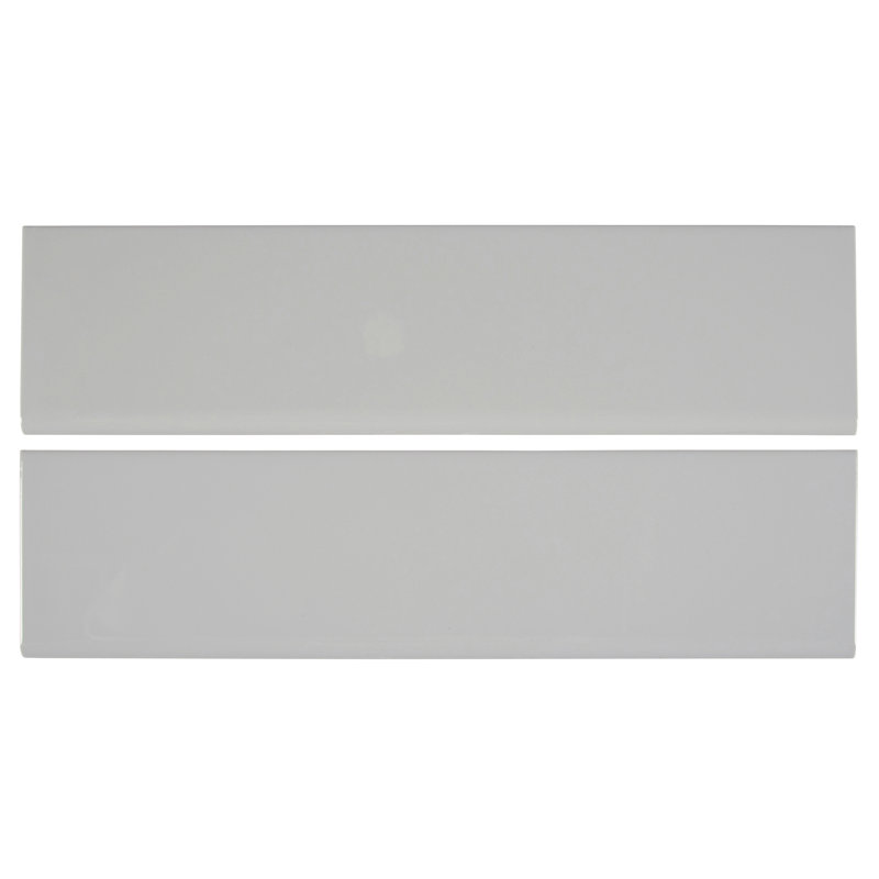 Segment 4 in. x 16 in. Glossy Ceramic Bullnose Tile Trim, Stone