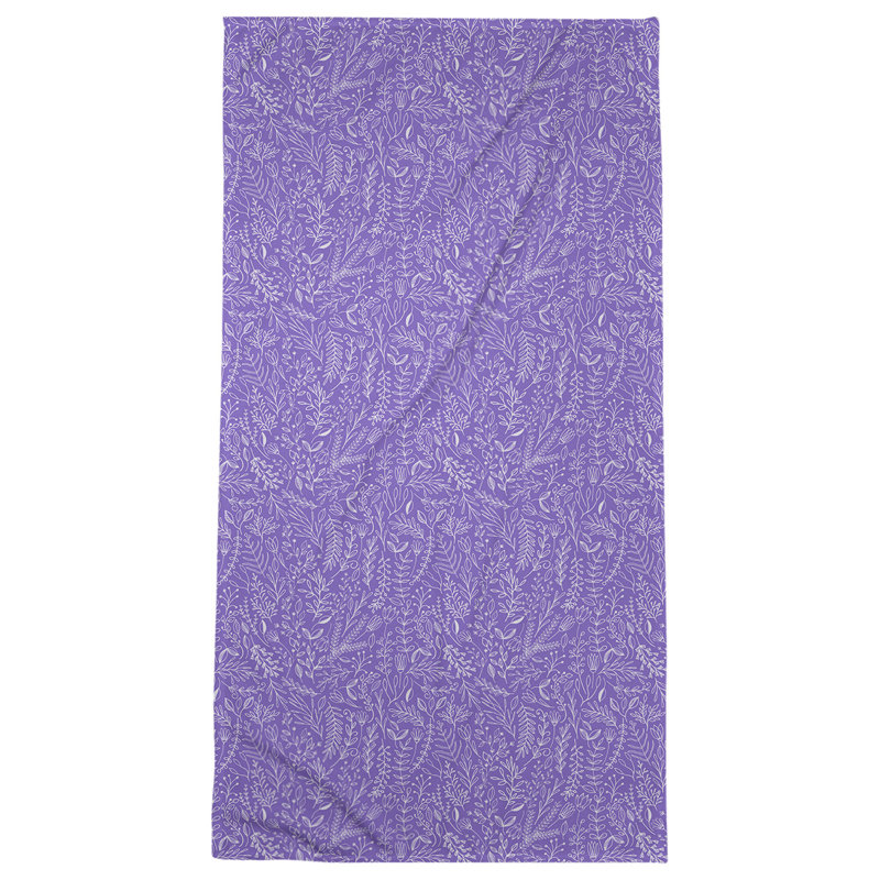 Serviette de bain florale ditsy classique, Mauve