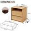 Table de chevet de 60 cm de large avec station de recharge, 2 tiroirs et tablette ouverte, chêne-2075042995