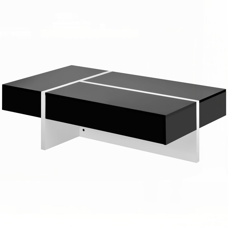 Mobilier de salon rectangulaire, Noir / blanc