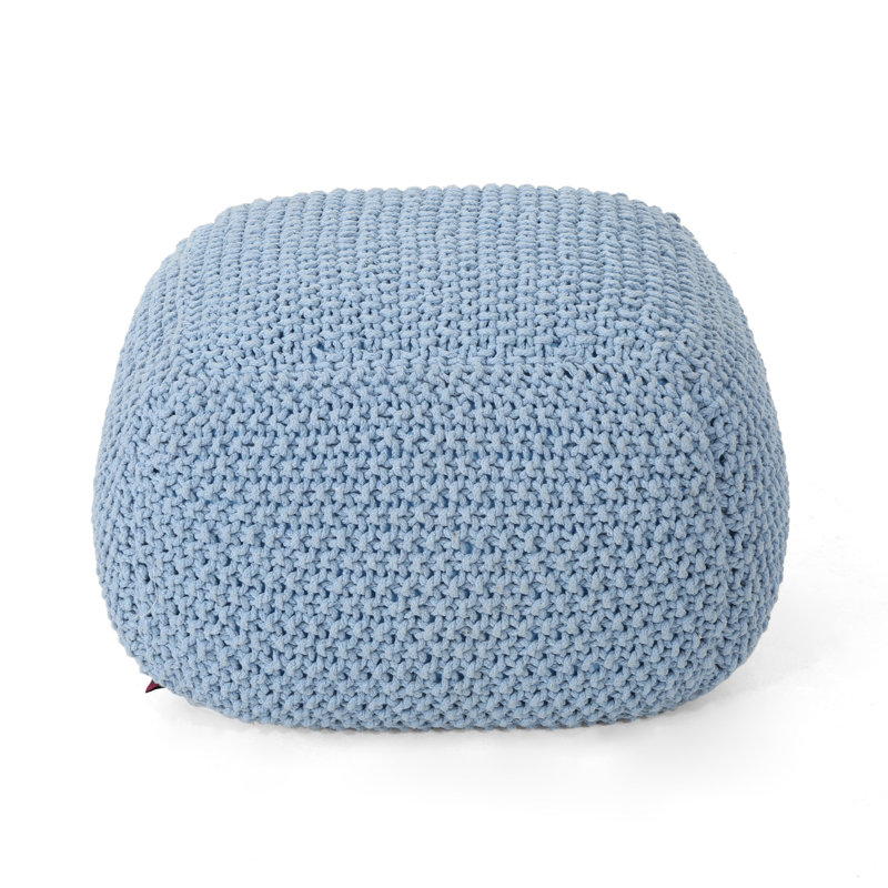 Repose-pieds carré de 24 po Tenacia, Coton bleu sarcelle