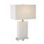 Alabaster Rectangular Table Lamp-Brass