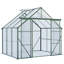 Base surélevée en polycarbonate à double porte de 8 pi x 6 pi et serres en aluminium robustes à ancrage pour une cour extérieure en toute saison-122422465-122422462