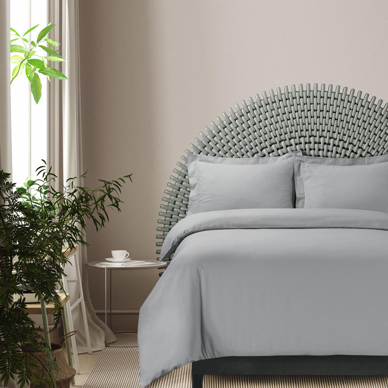 Flannel Duvet Cover, Gray, King Duvet Cover + 2 Shams