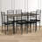 Flahiff 6-Piece Dining Table & Chairs Set - Table + 6 Padded Chairs | Rustic Brown MDF Finish | Indoor/Outdoor Use for Kitchen, Patio, or Dining Room-998646593-998646592