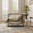 Upholstered Modern Metal Framed Beige Polyester Blend Sling Accent Chair-768254446