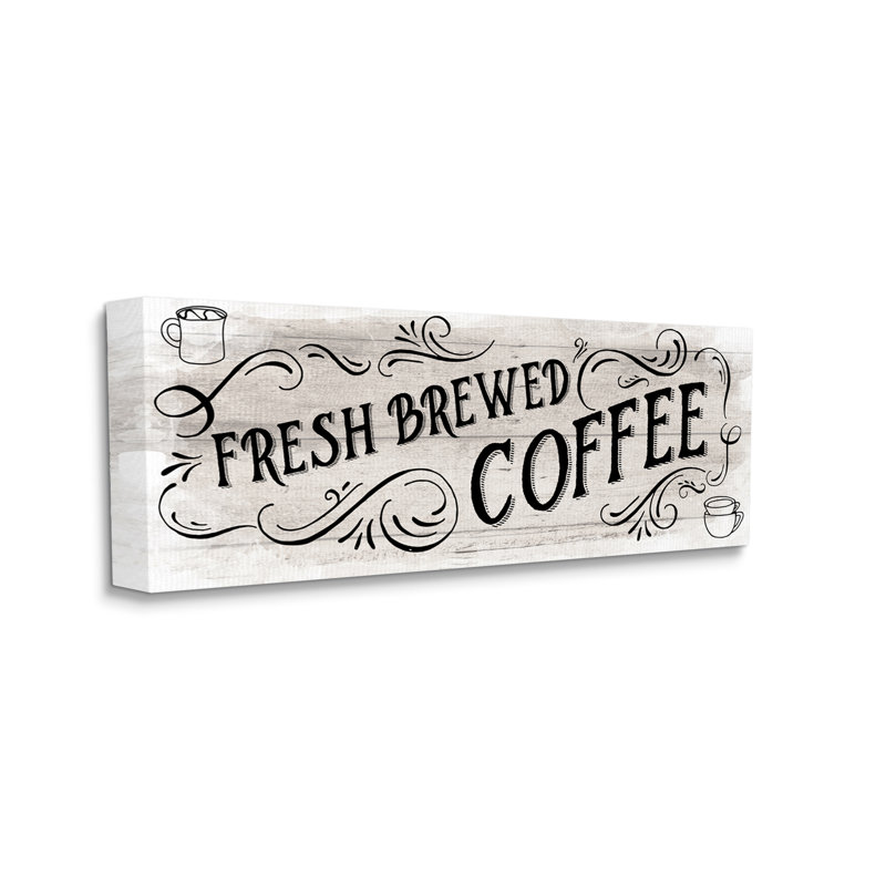 «Fresh Brewed Coffee Expression on Canvas» par Amanda Murray, reproduction, H 17 po x l 40 po x P 1,5 po