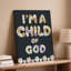 Toile, "Design A Visally Striking", impression d'art typographique organique ludique qui épelle «I M A Child of God In», impression sur toile-1432346907