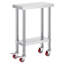 Table de travail en acier inoxydable avec roulettes 24 x 12 x 32 pouces Table de préparation avec 4 roulettes Table de travail robuste pour la cuisine commerciale et la restauration