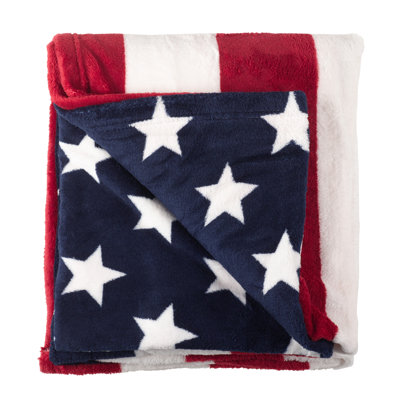 American Flag Throw Blanket – Patriotic Stars Stripes Reversible Throw for Memorial Day, Fourth of July Everyday Comfort