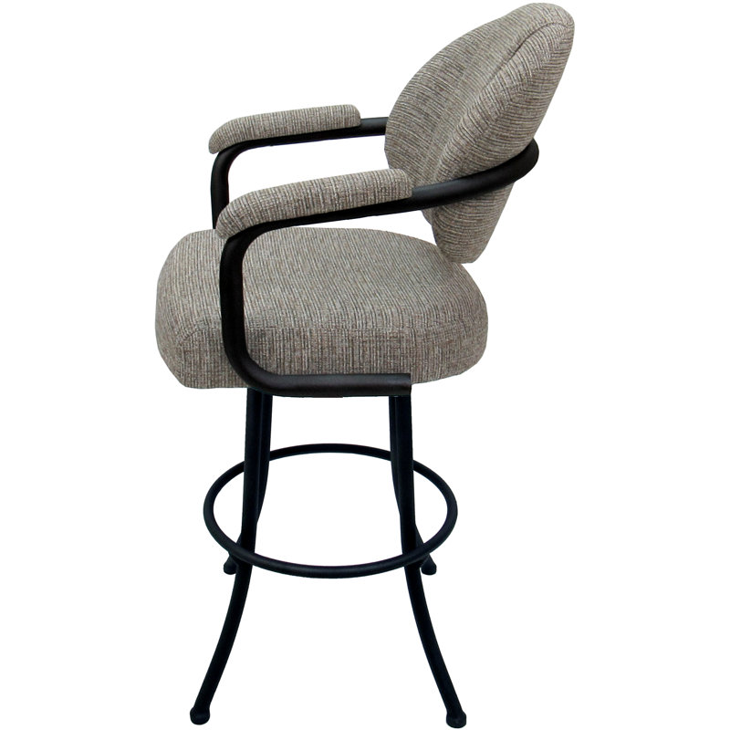 Tabouret de comptoir pivotant Vickky, Noir, Tabouret de comptoir (siège d'une hauteur de 26 p