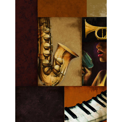 Jazz Collage - reproduction sur toile tendue