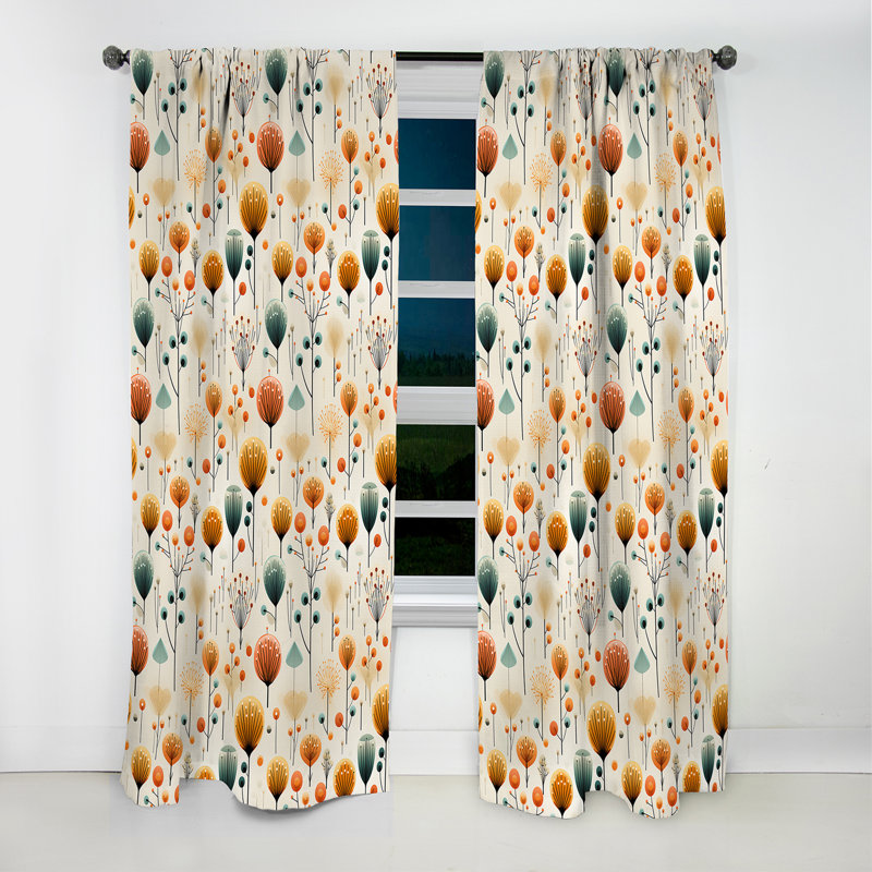 Scandinavian Midcentury Delight - Rideau Mid-Century - Rideau géométrique occultant - 1 panneau, L 52 po x L 90 po