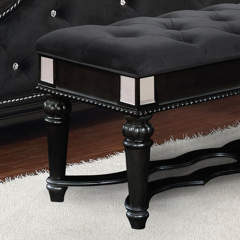 Banc rembourré Madson, Noir, noir, noir, noir