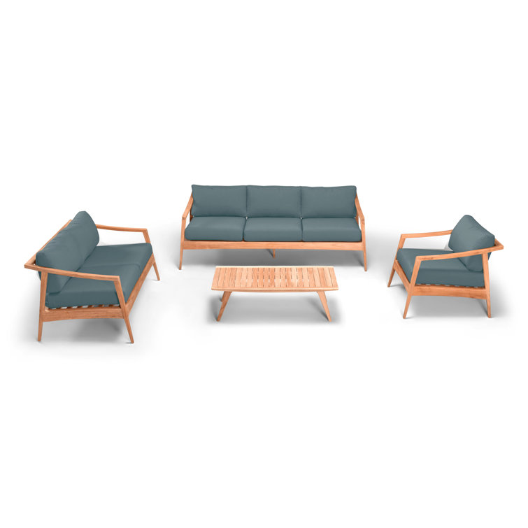 Elswick Teak 6 - Person Patio Conversation Sets with Cushions