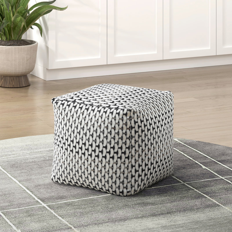 Pouf carré recouvert, antidérapant, capacité de 300 lb, multicolore, 16 x 16 x 16 po multicolore avec tissu, fond antidérapant