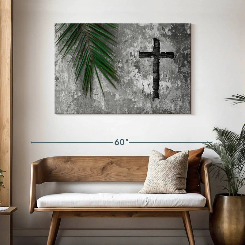 Adella Grunge Cross, 30" H x 45" W