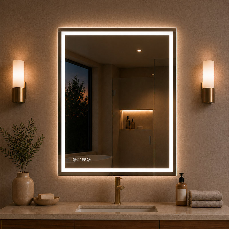 Swarm 30 in. W x 36 in. H Rectangular Frameless LED Wall Bathroom Vanity Mirror, 36" x 30"