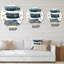 Nuage aquatique abstrait avec touches dorées - horloge murale moderne-60187578