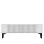 Meuble télé moderne blanc de 47,2 po x 15,8 po x 15,7 po | 100% panneau de particules enduit de mélamine, épaisseur: 0,7 pouce | Fixation murale, conception élégante, parfaite pour le salon et les espaces de divertissement, durable et élégante-1785954673