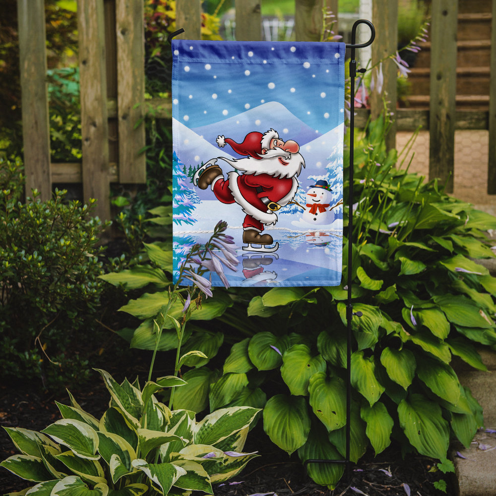 Zorayr Christmas Santa Claus Ice Skating 2-Sided Garden Flag The Holiday Aisle® 