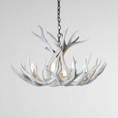Lustre classique/traditionnel 6 lumières mule cerf Alexus