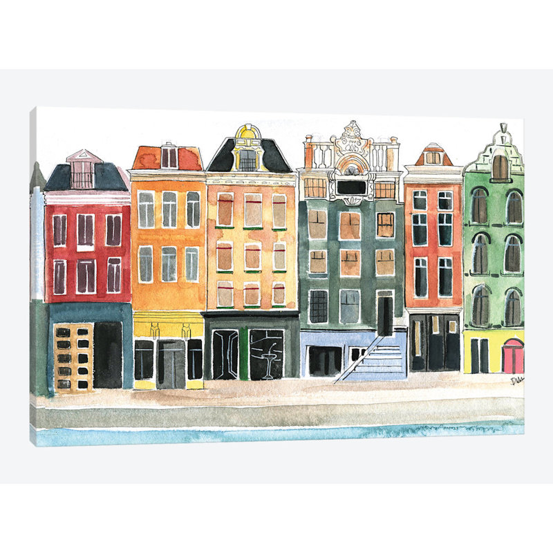 « amsterdam », impression sur toile, H 12 po x l 18 po x P 1,5 po, Toile tendue, Pas de tapis