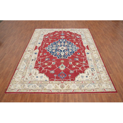 Red Oushak Vegetable Dye Area Rug 9x12